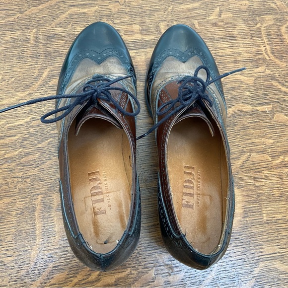 ANTHROPOLOGIE FIDJI PORTUGAL LEATHER BROWN LACE UP HEELED OXFORD - Picture 7 of 16